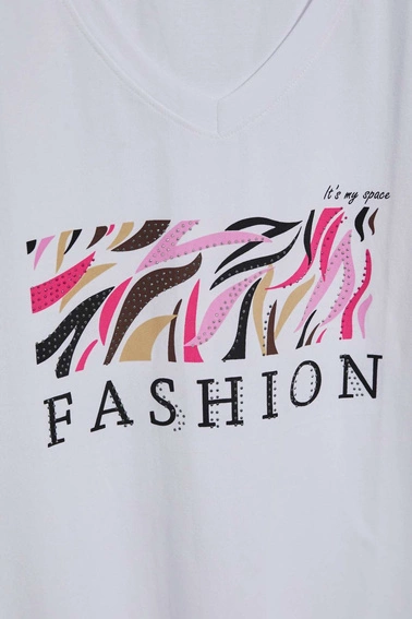 Bawełniany t-shirt z napisem biały