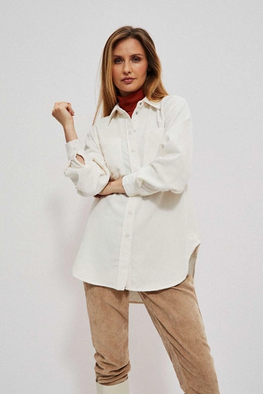 Sztruksowa koszula perłowa