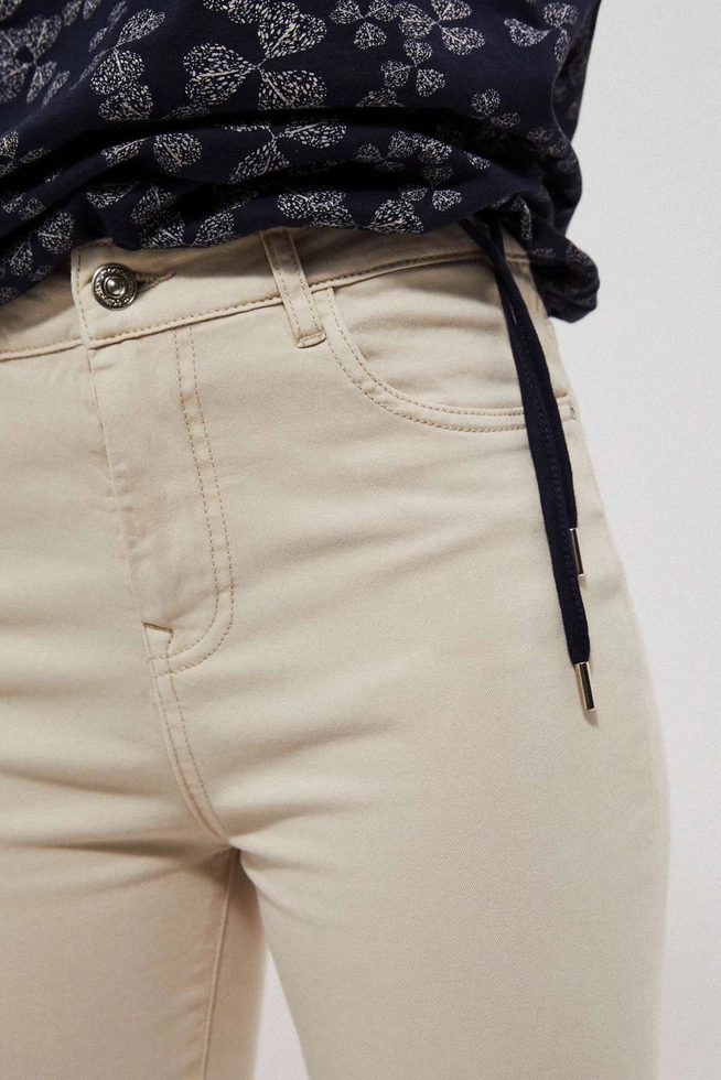 Gładkie spodnie 7/8 beżowe