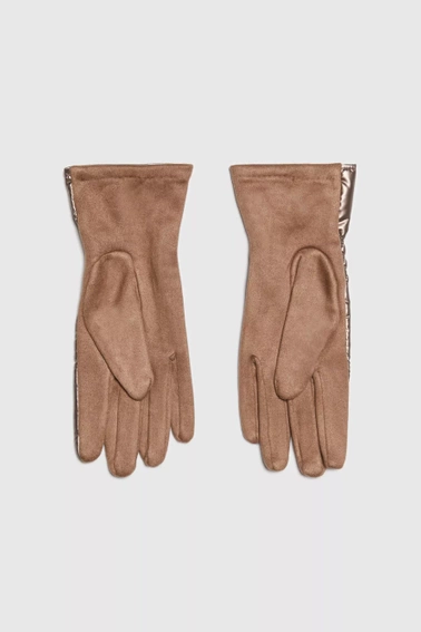 Rękawiczki z pikowaniem brązowe
