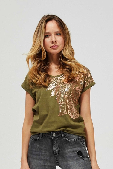 Bluzka z błyszczącym nadrukiem