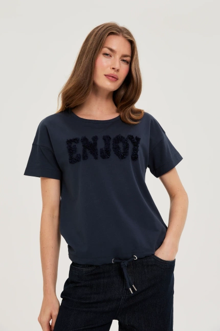 Bluza z krótkimi rękawami granatowa