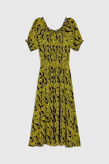 Sukienka z wiskozy żółta