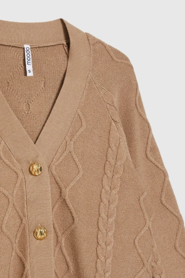 Dzianinowy kardigan beżowy