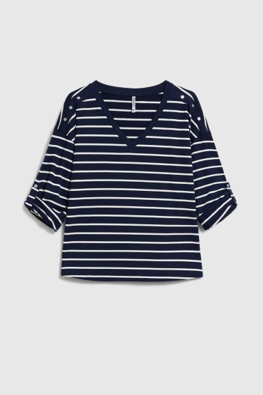 Bluza w paski granatowa