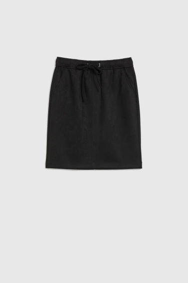 Spódnica z wiązaniem i kieszeniami czarna