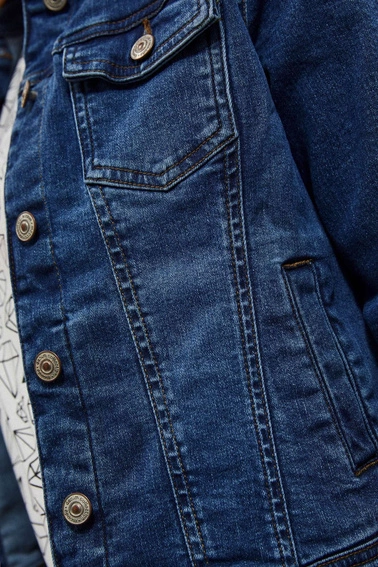 Kurtka jeansowa z kieszeniami niebieska