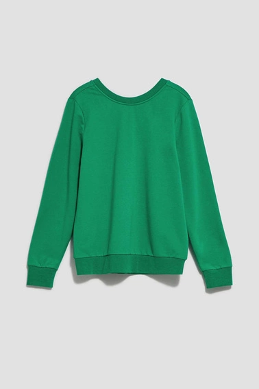 Bluza z dekoltem na plecach zielona