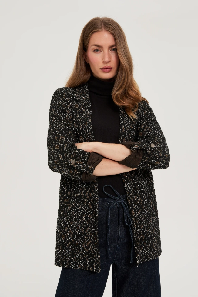 Marynarka w zwierzęcy wzór czarna