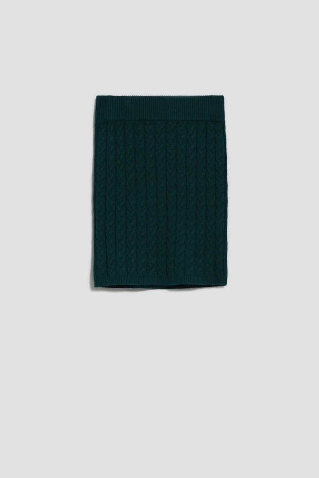 Spódnica w warkoczowy splot szmaragdowa