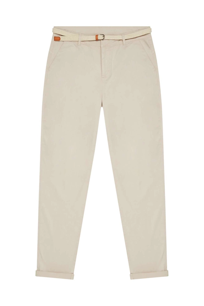 Bawełniane spodnie z paskiem