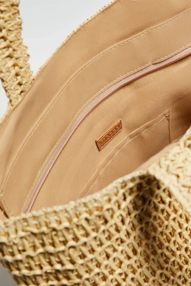 Pleciona torba beżowa