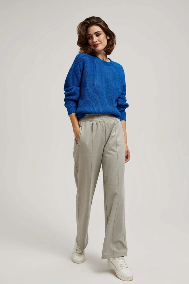 Sweter z okrągłym dekoltem lazurowy