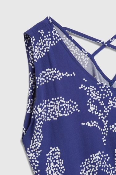 Koszula na ramiączka z wzorem kropek niebieska