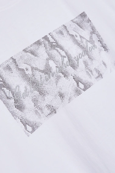 Bawełniany t-shirt z nadrukiem biały