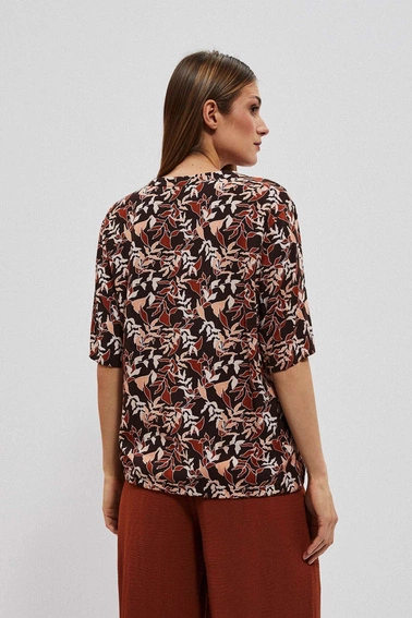 Koszula z wiązaniem ciemnbrązowa