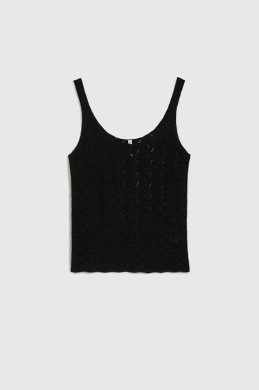 Ażurowy top czarny