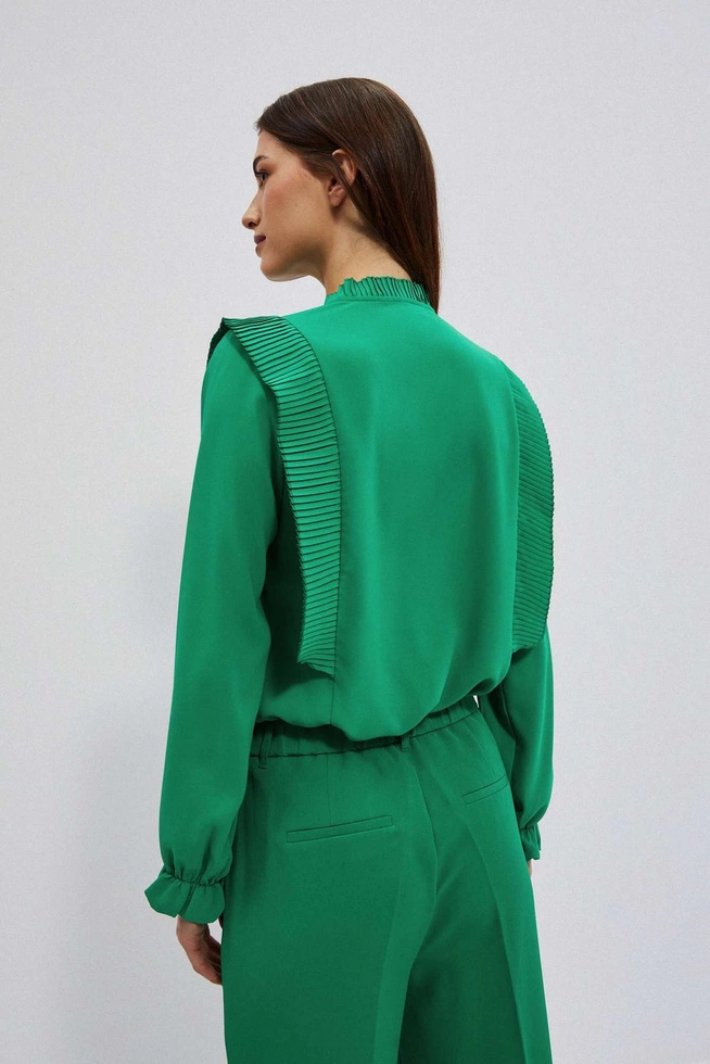 Koszula z plisowaniem zielona