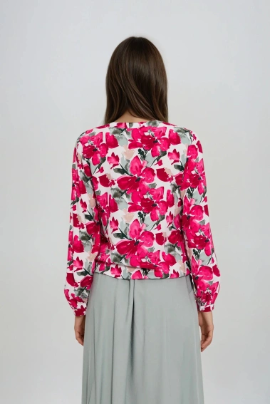 Wzorzysta koszula fuksjowa