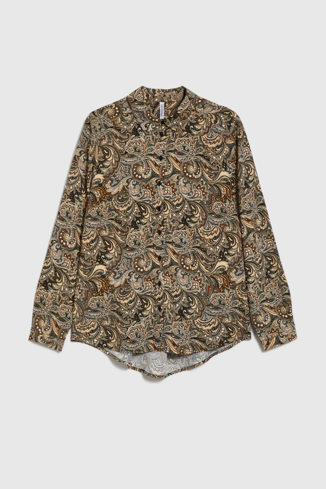 Wzorzysta koszula brązowa