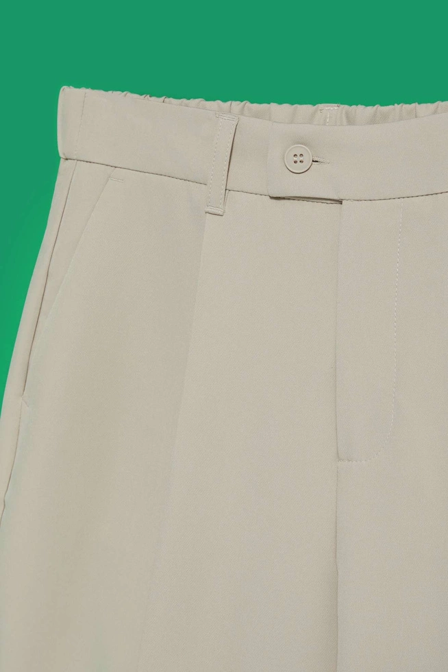 Spodnie z szerokimi nogawkami piaskowe