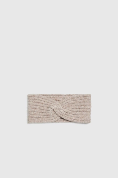 Dzianinowa opaska na głowę różowa