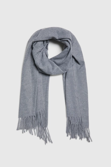 Szal z frędzlami szary