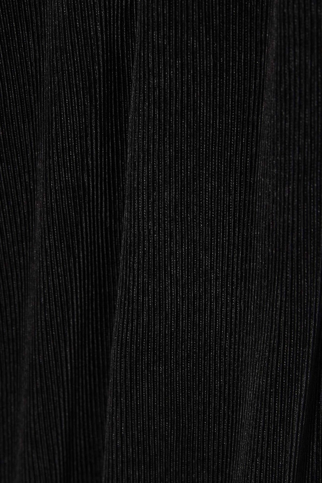 Spodnie z szerokimi nogawkami z prążkowanego materiału czarne