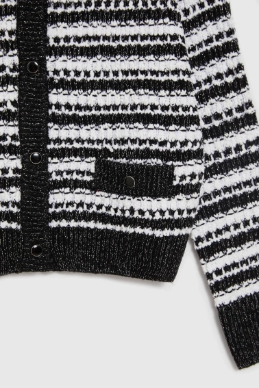 Kardigan w paski czarny