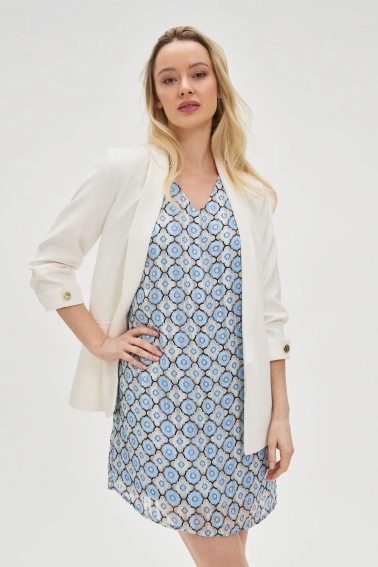 Marynarka z marszczonymi rękawami biała