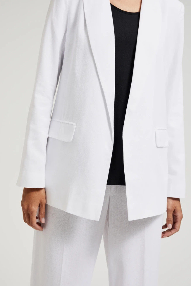 Lniana marynarka biała