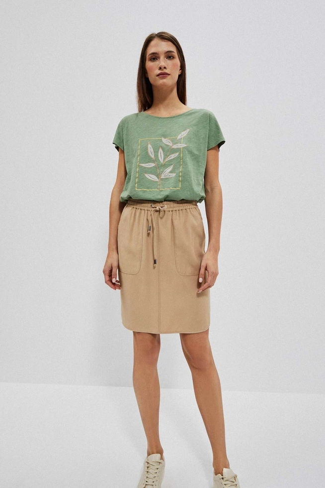 Spódnica z kieszeniami ciemnobeżowa