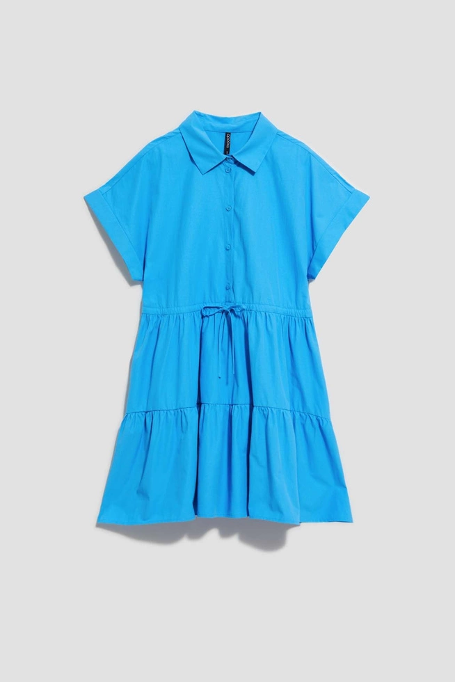 Koszulowa sukienka z falbaną