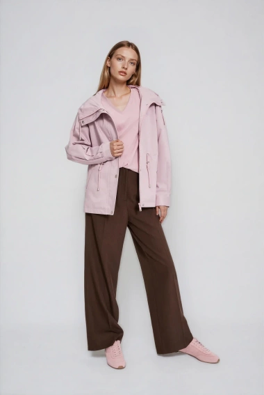 Kurtka z kapturem różowa 