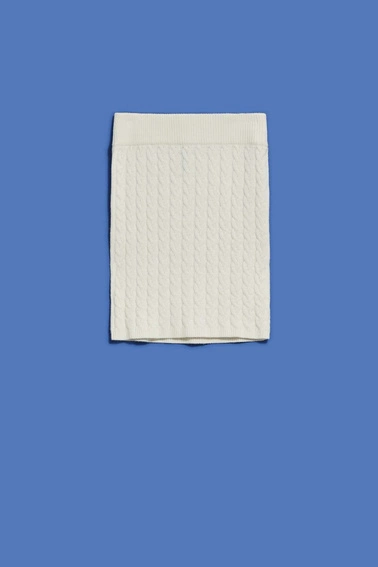 Spódnica w warkoczowy splot perłowa