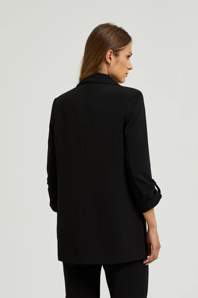 Marynarka z ozdobnymi guzikami na rękawach czarna