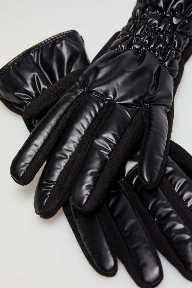 Rękawiczki z imitacji skóry czarne