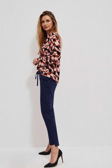 Spodnie z wiązaniem granatowe