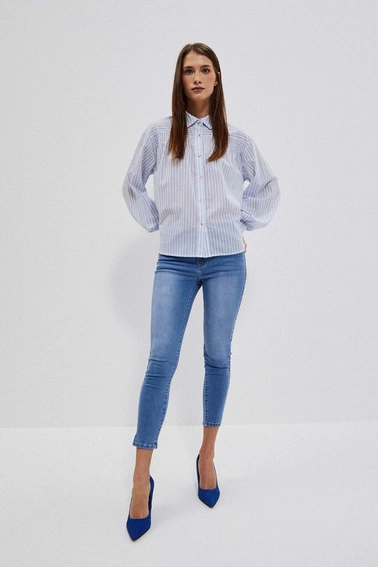 Koszula w paski biało niebieska