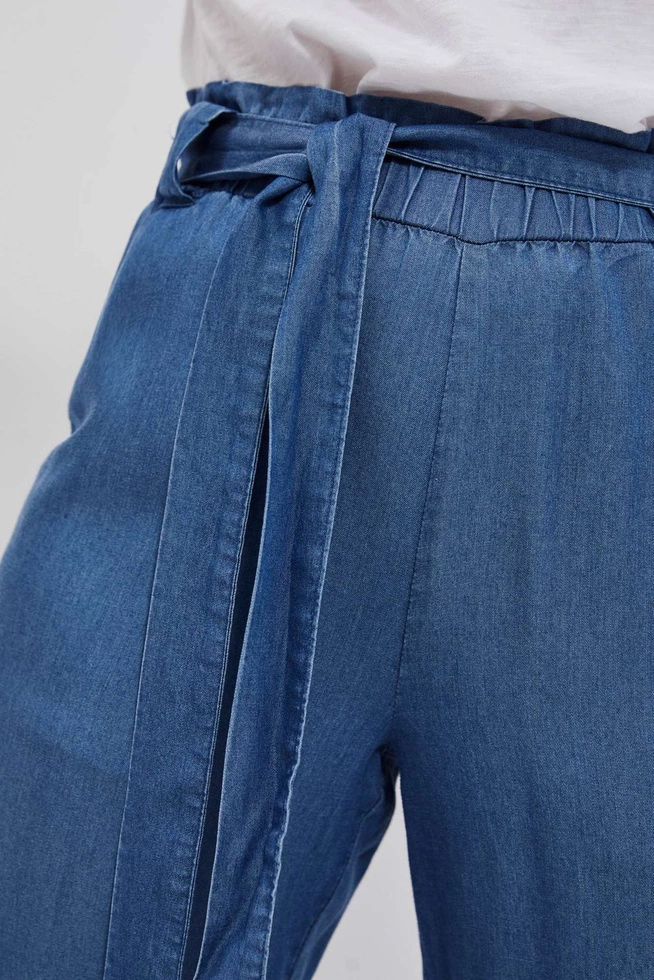 Spodnie lyocell z prostą nogawką