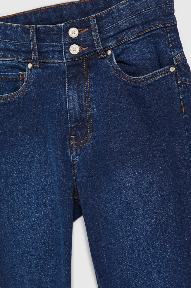 Bawełniane jeansy rurki niebieskie