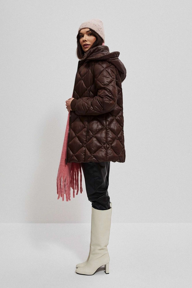 Pikowana kurtka brązowa