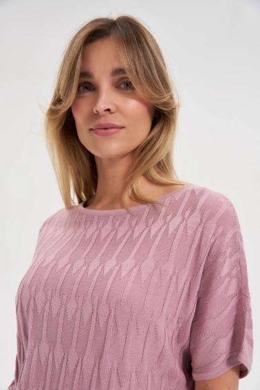 Sweter z krótkimi rękawami różowy