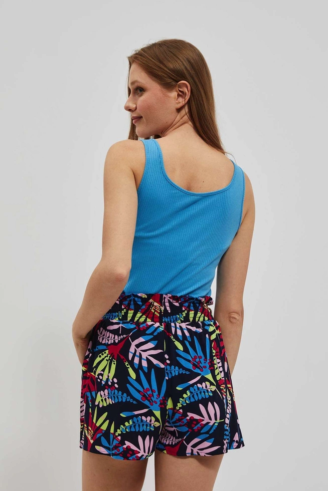 Prążkowany top lazurowy