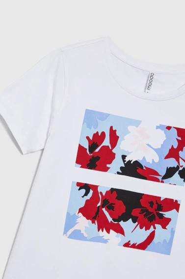 Bawełniany t-shirt z nadrukiem biały