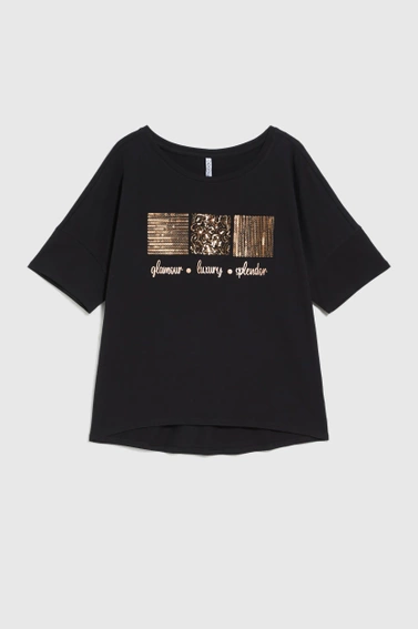 Bluzka z cekinami czarna