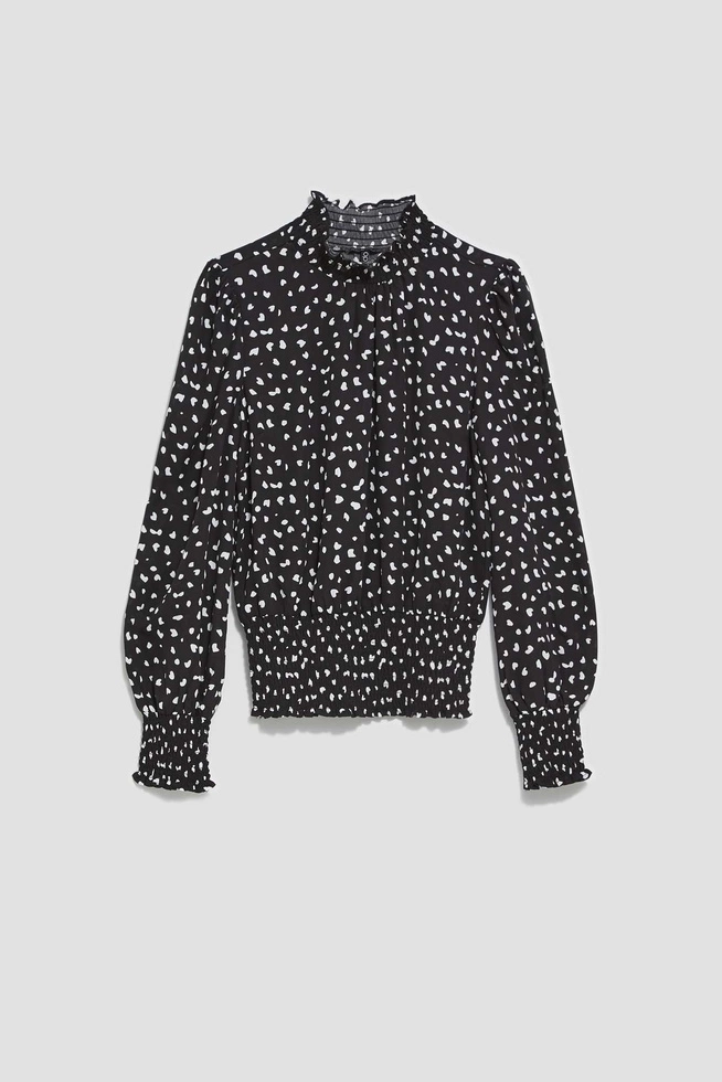 Koszula z printem i bufiastymi rękawami