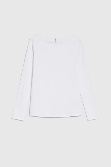 Dopasowana bluzka z długimi rękawami biała