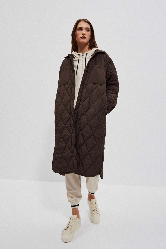 Długa pikowana kurtka