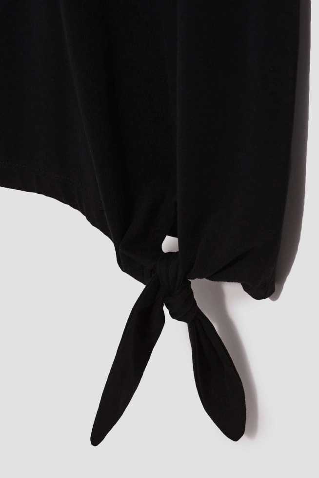 T-shirt z wiązaniem czarny